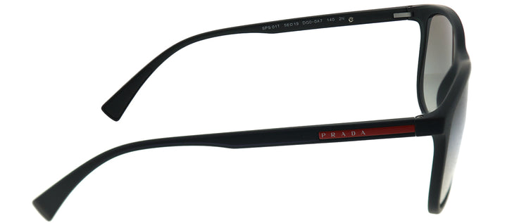 Prada Linea Rossa Lifestyle PS 01TS DG00A7 Rectangle Plastic Black Sunglasses with Grey Gradient Lens