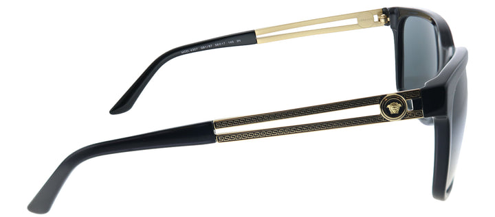 Versace VE 4307 GB1/87 Square Plastic Black Sunglasses with Grey Lens