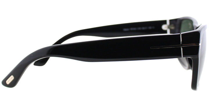 Tom Ford Mason TF 445 01N Rectangle Metal Black Sunglasses with Green Lens