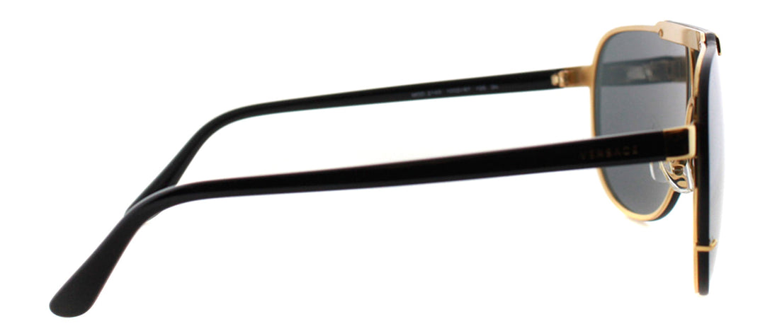 Versace VE 2140 100287 Aviator Metal Gold Sunglasses with Grey Lens