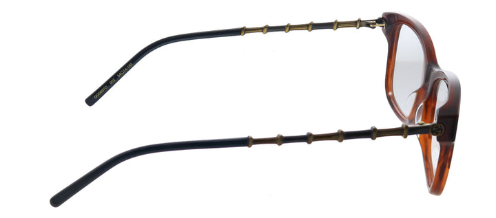 Gucci GG 0657O 002 Rectangle Acetate Havana Eyeglasses with Demo Lens