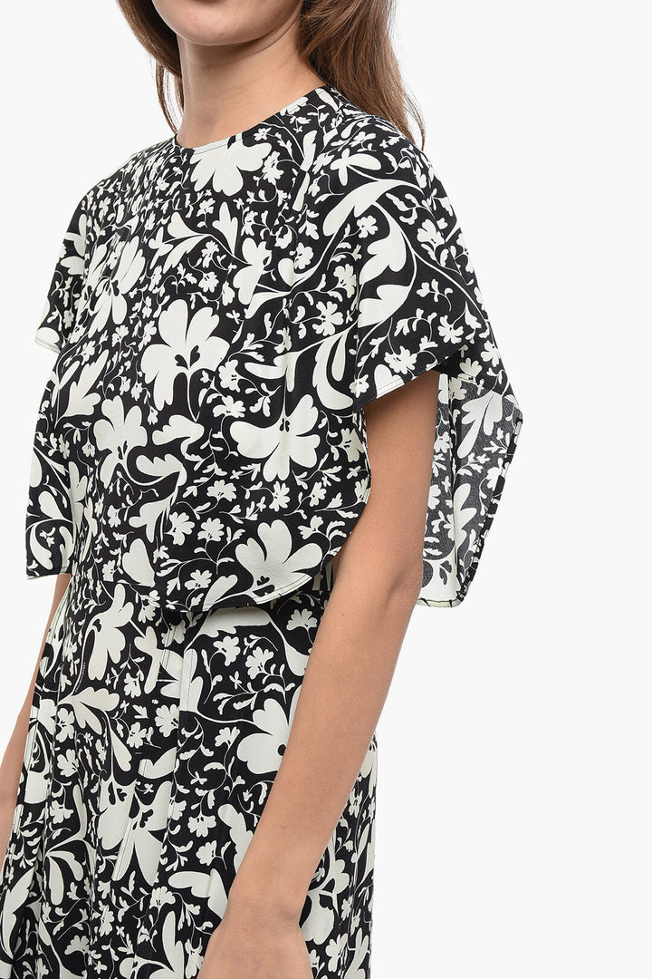 Stella McCartney Silk Peplo Dress with Floral Pattern