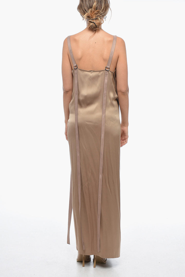 Fendi Silk Satin FLUID Slip Dress with Tape Straps