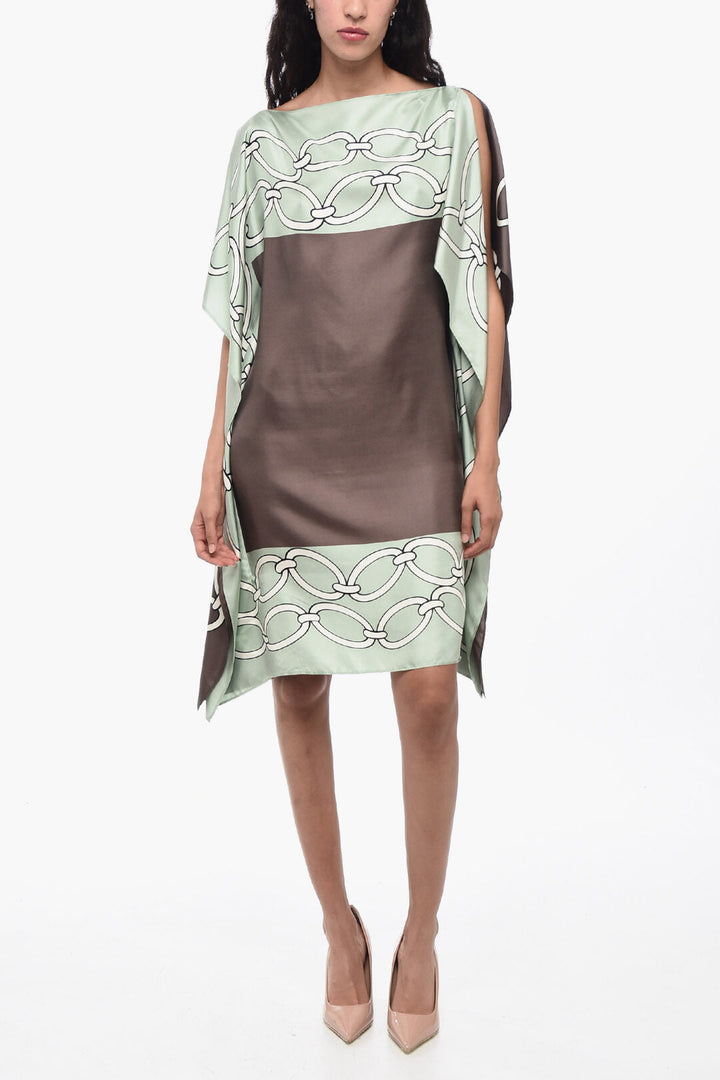 Valentino Silk Tunic Dress with Chain Motif