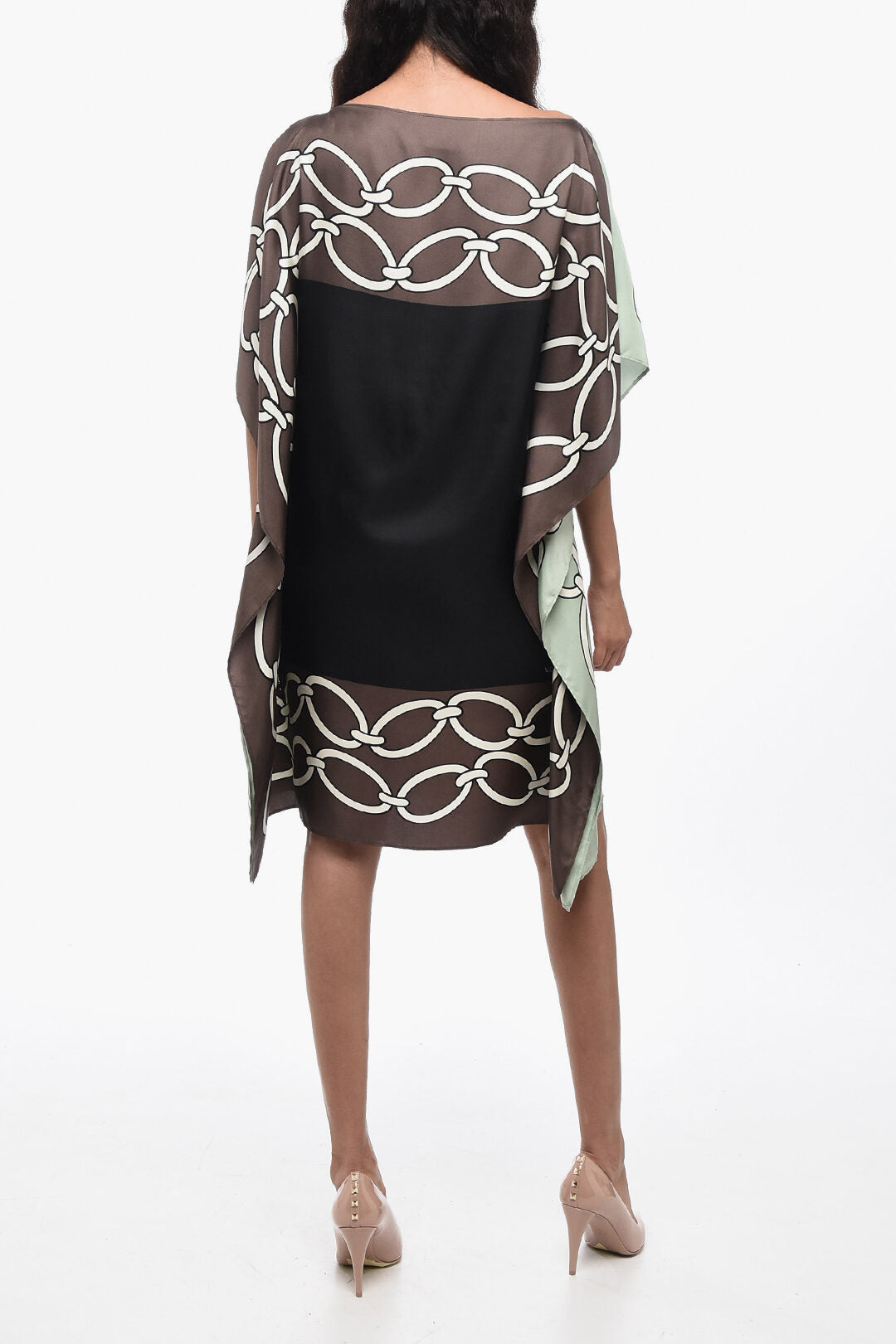 Valentino Silk Tunic Dress with Chain Motif