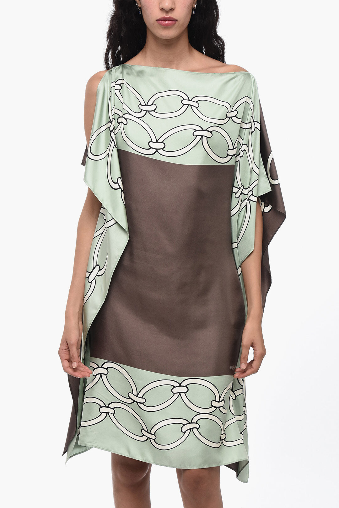 Valentino Silk Tunic Dress with Chain Motif