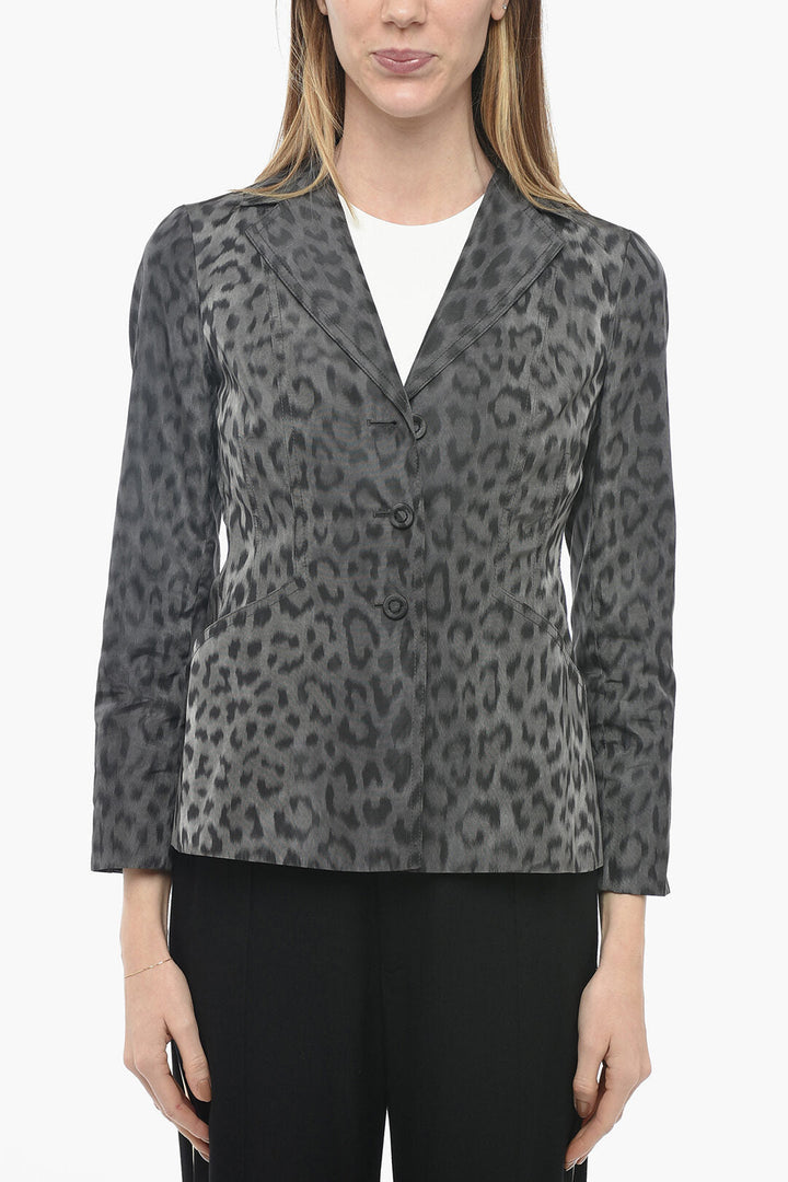 Dior Silk Unlined Blazer with Animalier Pattern