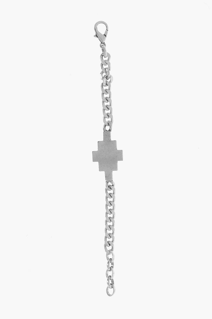 Marcelo Burlon Silver-Tone Chain Bracelet with Cross Detail