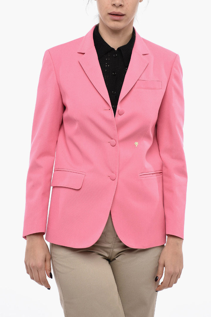 Palm Angels Single Breasted MIAMI Blazer With Flap Pockets