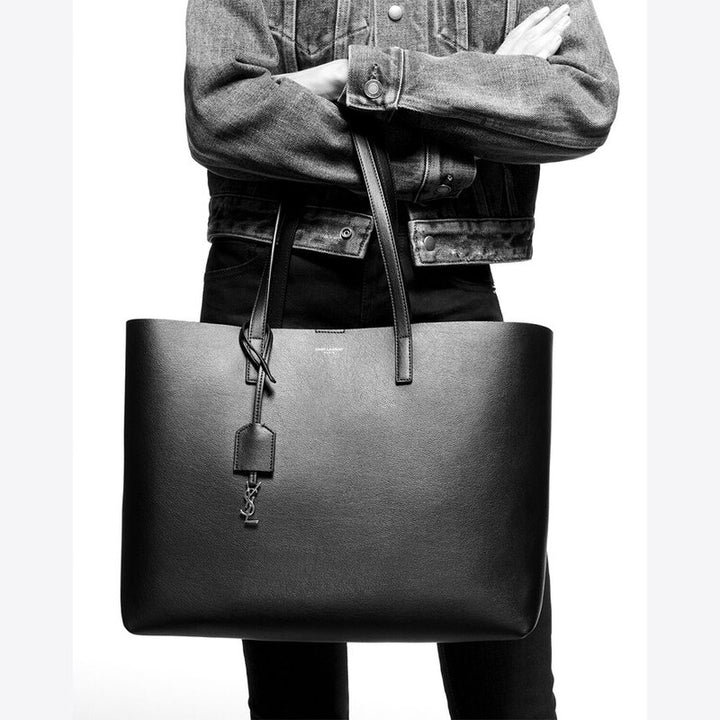 Saint Laurent Large Leather East/West Tote Bag – blue