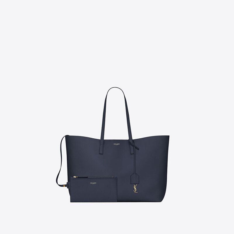 Saint Laurent Large Leather East/West Tote Bag – blue