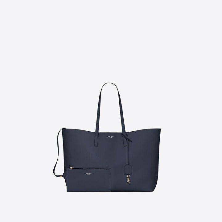 Saint Laurent Large Leather East/West Tote Bag – blue