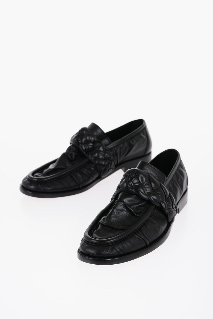 Bottega Veneta Soft Leather ASTRAIRE Loafers with Braided Detail