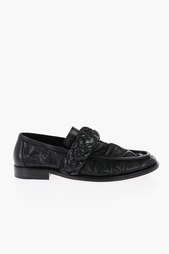 Bottega Veneta Soft Leather ASTRAIRE Loafers with Braided Detail