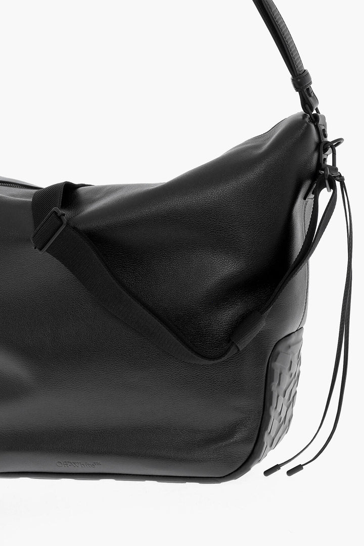 Off-White Solid Color Leather BIKER TIRE Weekend Bag