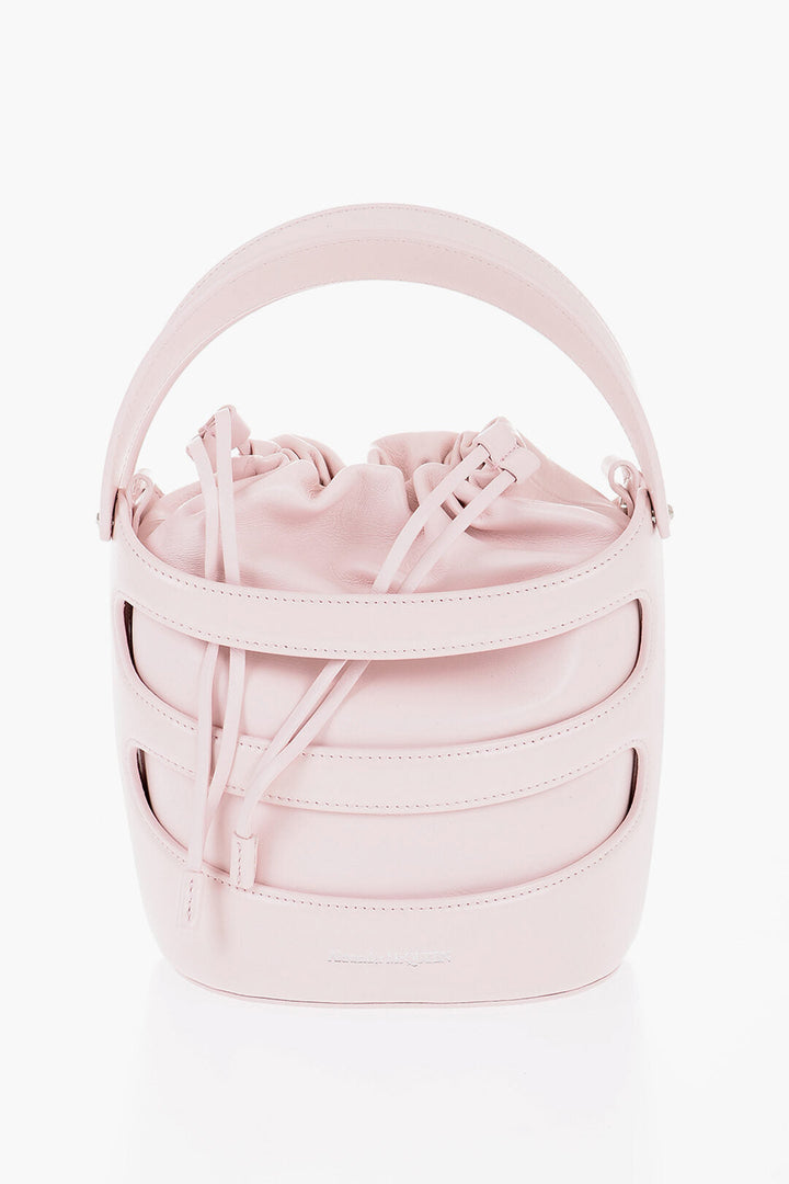 Alexander McQueen Solid Color Leather Bucket Bag