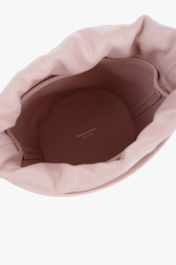 Alexander McQueen Solid Color Leather Bucket Bag