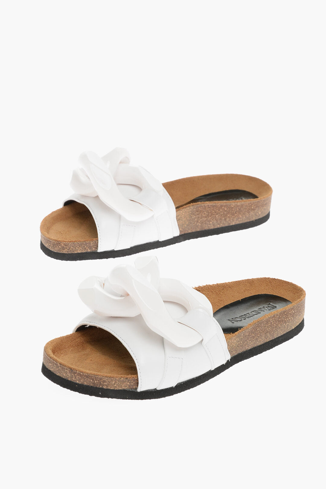 J.W.Anderson Solid Color Leather Sandals with Maxi Chain