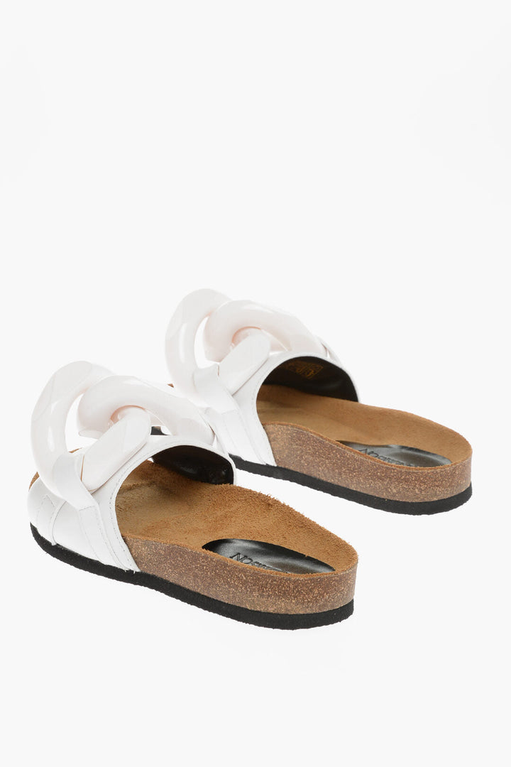 J.W.Anderson Solid Color Leather Sandals with Maxi Chain