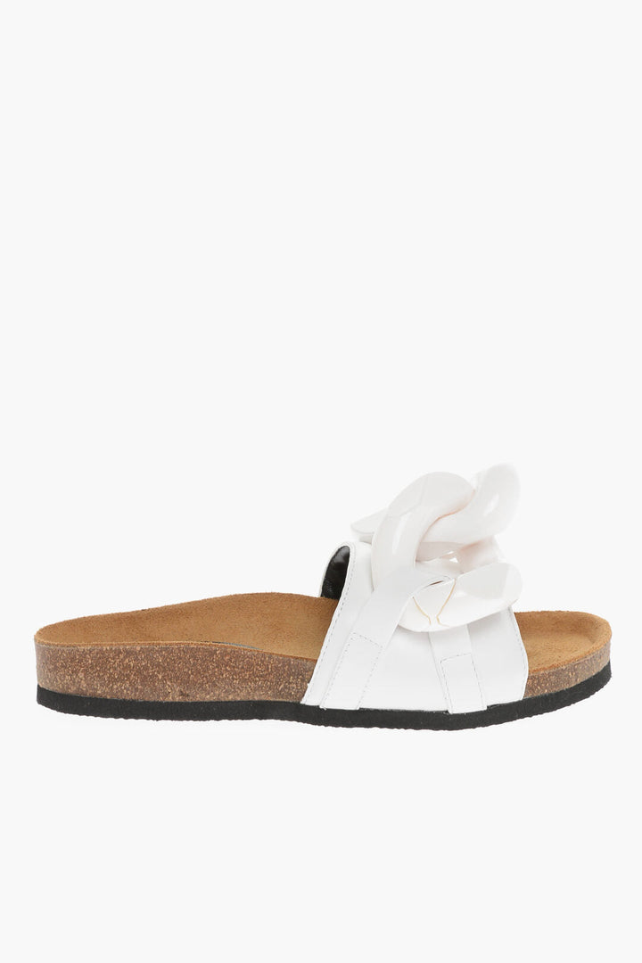 J.W.Anderson Solid Color Leather Sandals with Maxi Chain