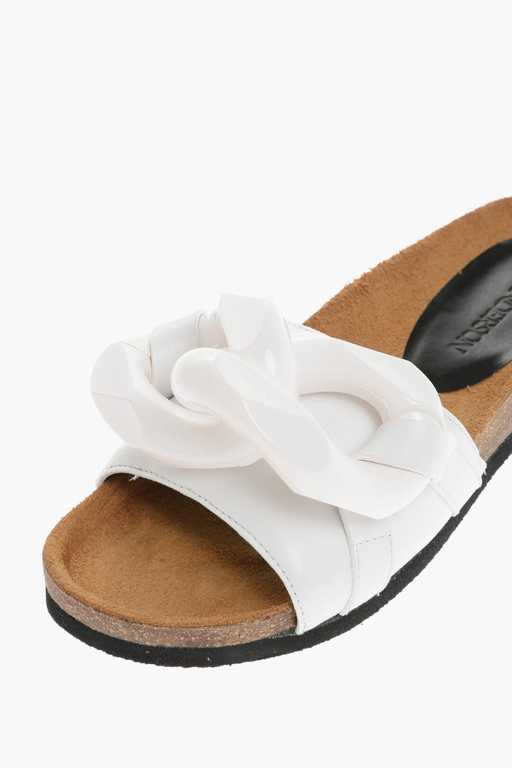 J.W.Anderson Solid Color Leather Sandals with Maxi Chain