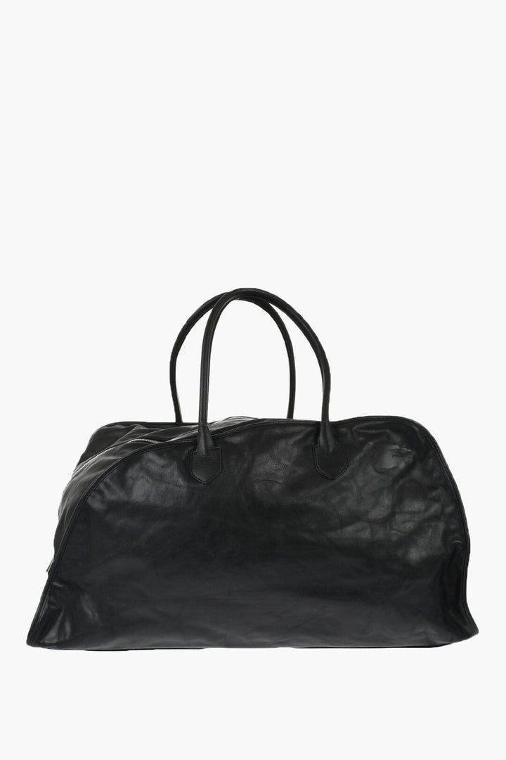 Burberry Solid Color Leather SHIELD Duffle Bag