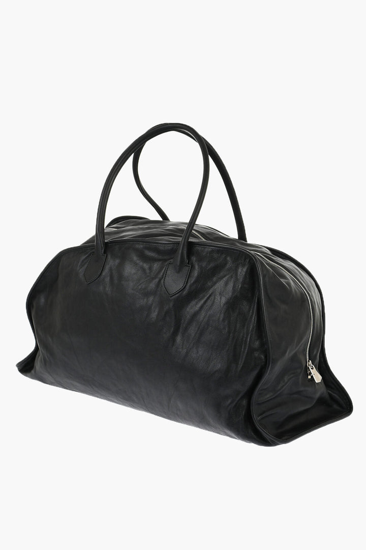 Burberry Solid Color Leather SHIELD Duffle Bag