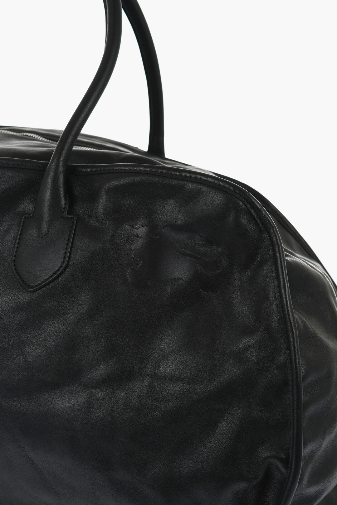 Burberry Solid Color Leather SHIELD Duffle Bag