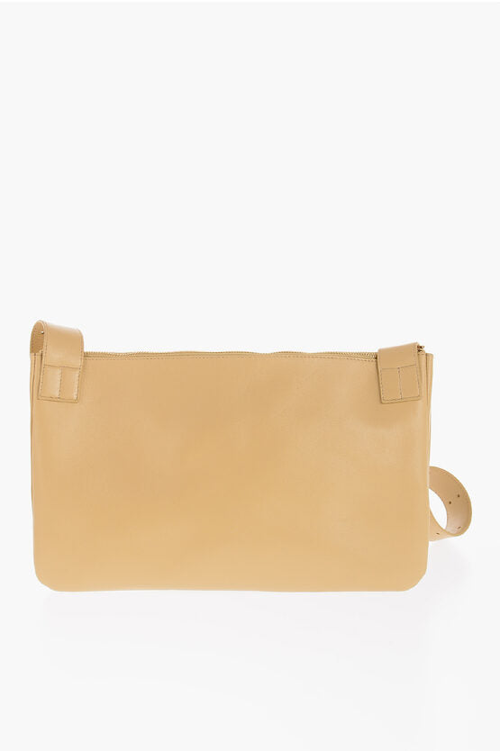 Jil Sander Solid Color Leather Shoulder Bag