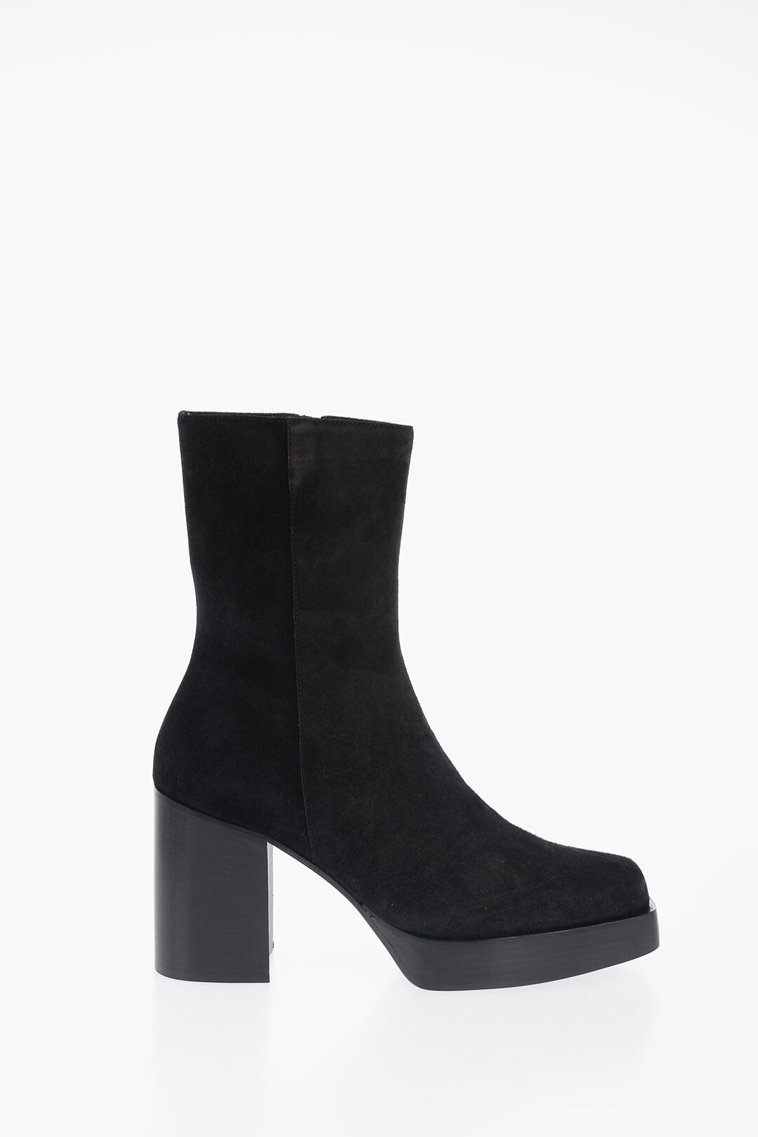 Amiri Square Toe Sueede Booties Heel 10cm