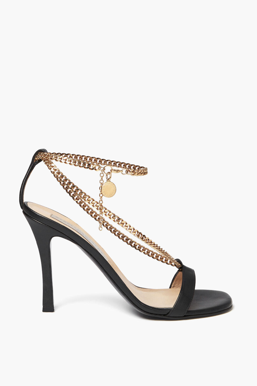 Stella McCartney Stiletto Heeled Eco-leather Sandals with Chains 10cm