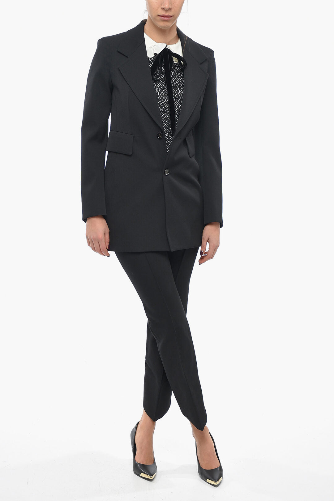 Bottega Veneta Stretch Wool Blazer with Curved Sleeves