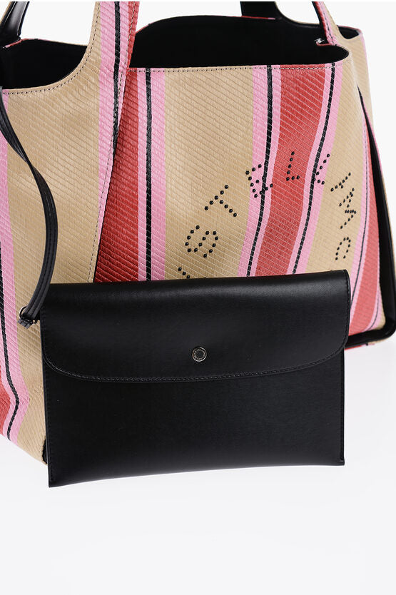 Bolso tote de rafia a rayas de Stella McCartney