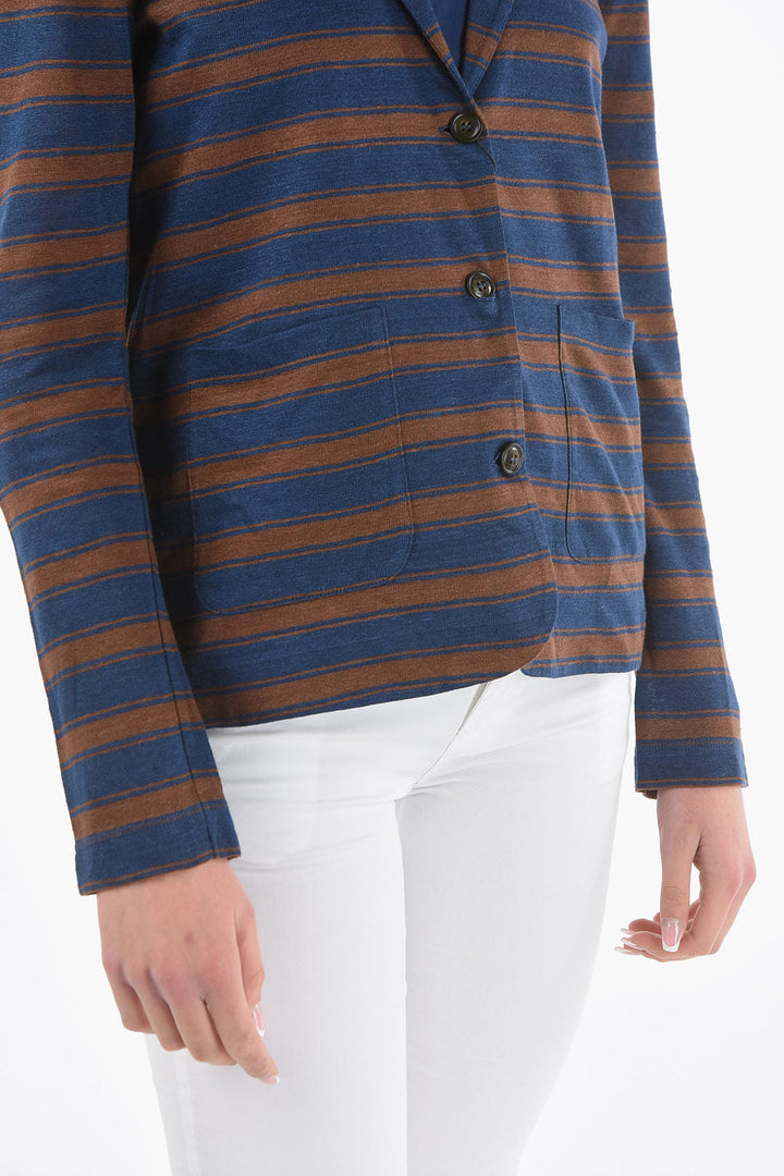 Woolrich Striped Two-Tone Flax SLUB Blazer