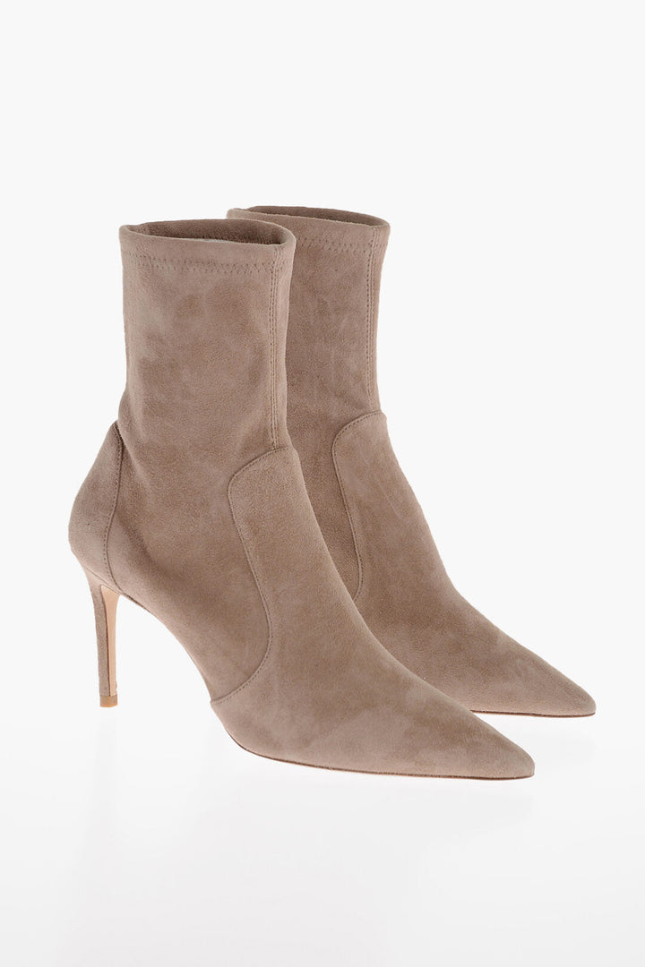 Stuart Weitzman Suede CASHMERE Pull-On Booties 8cm