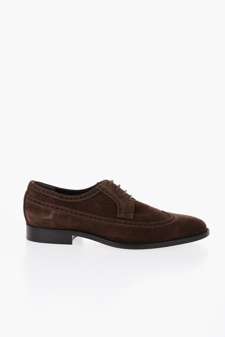 Corneliani Suede Derby Brogue Shoes