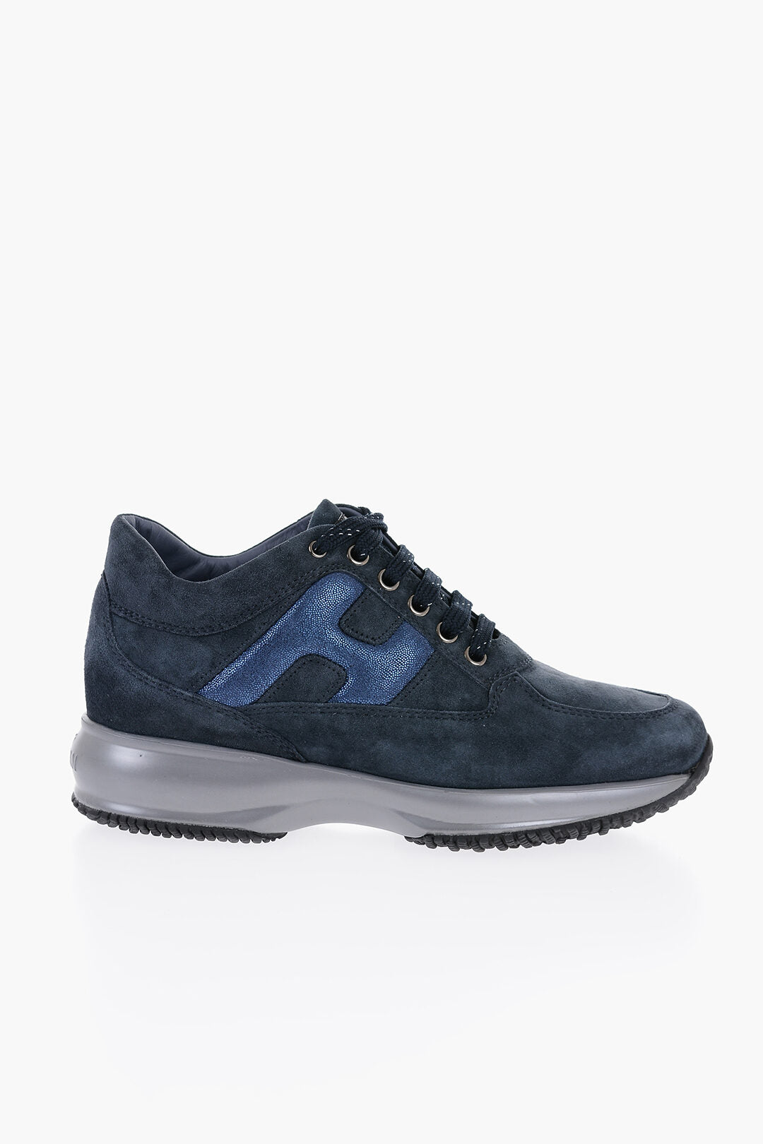 Hogan Suede INTERACTIVE Low-Top Sneakers with Tone sur Tone Monogr