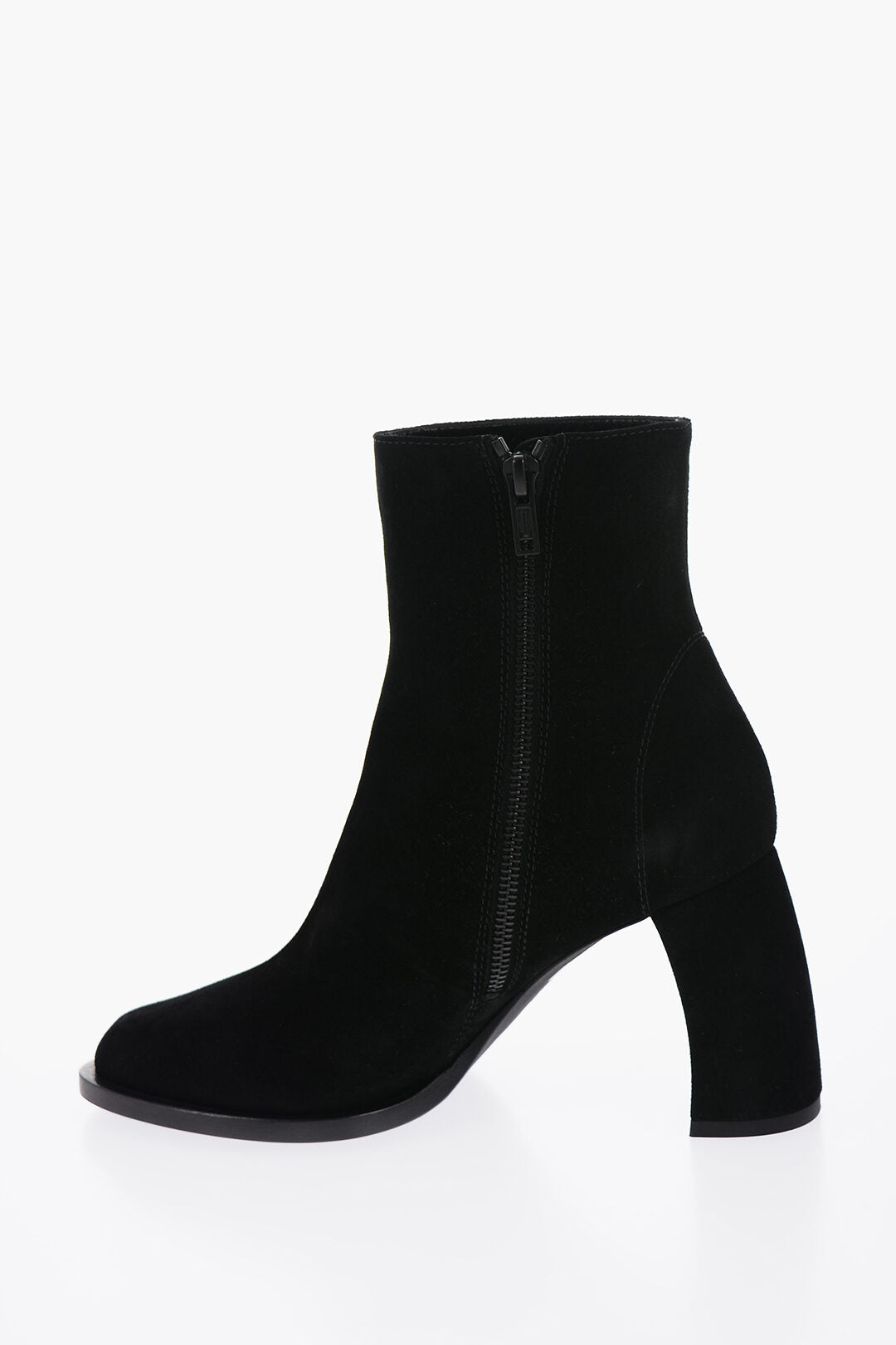 Ann Demeulemeester Suede LISA Ankle Boots with Curved Heel 9cm