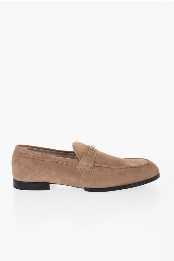 Tod's Suede Loafers with Logo Plaque