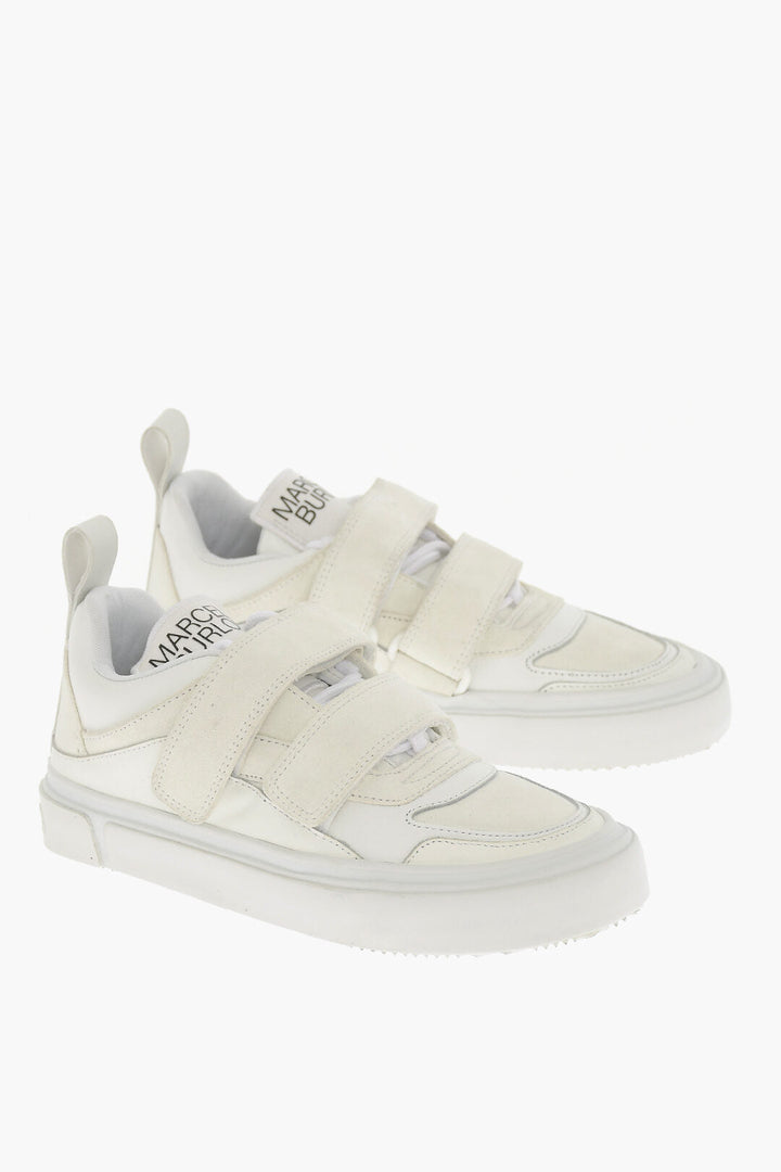 Marcelo Burlon Suede Low Top Sneakers with Touch Strap Closure