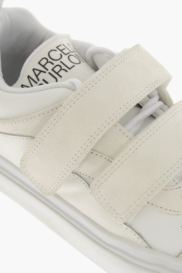 Marcelo Burlon Suede Low Top Sneakers with Touch Strap Closure