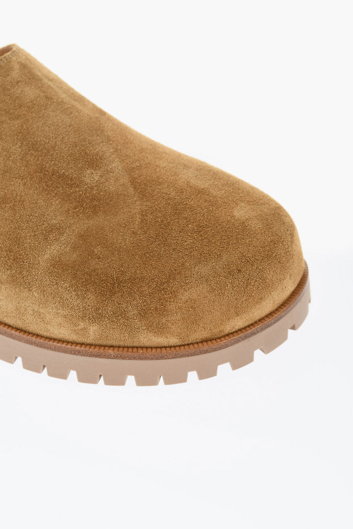 Off-White Suede METAL LOGO Mules with Rubber Sole