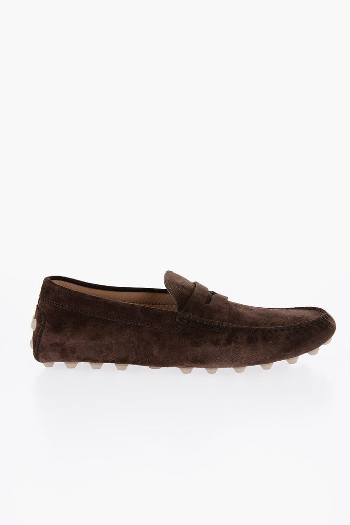 Tod's Suede Penny Loafers with Rubber Sole