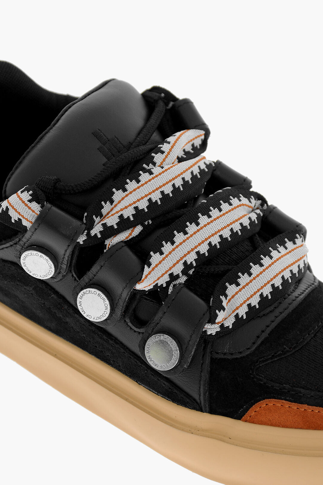 Marcelo Burlon Suede TICINELLA Low Top Sneakers with Maxi Strings