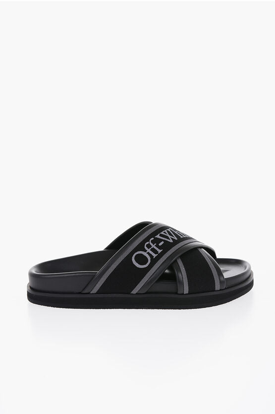 Off-White Tape Design CLOUD Criss Cross Sliders