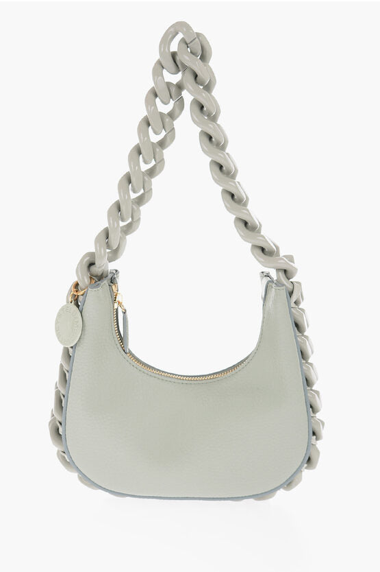 Stella McCartney Textured Faux Leather Mini Hobo Bag with Chain Detail