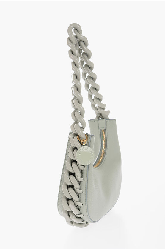 Stella McCartney Textured Faux Leather Mini Hobo Bag with Chain Detail