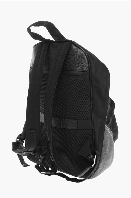 Neil Barrett Textured Leather and Nylon THUNDERBOLTS Backpack