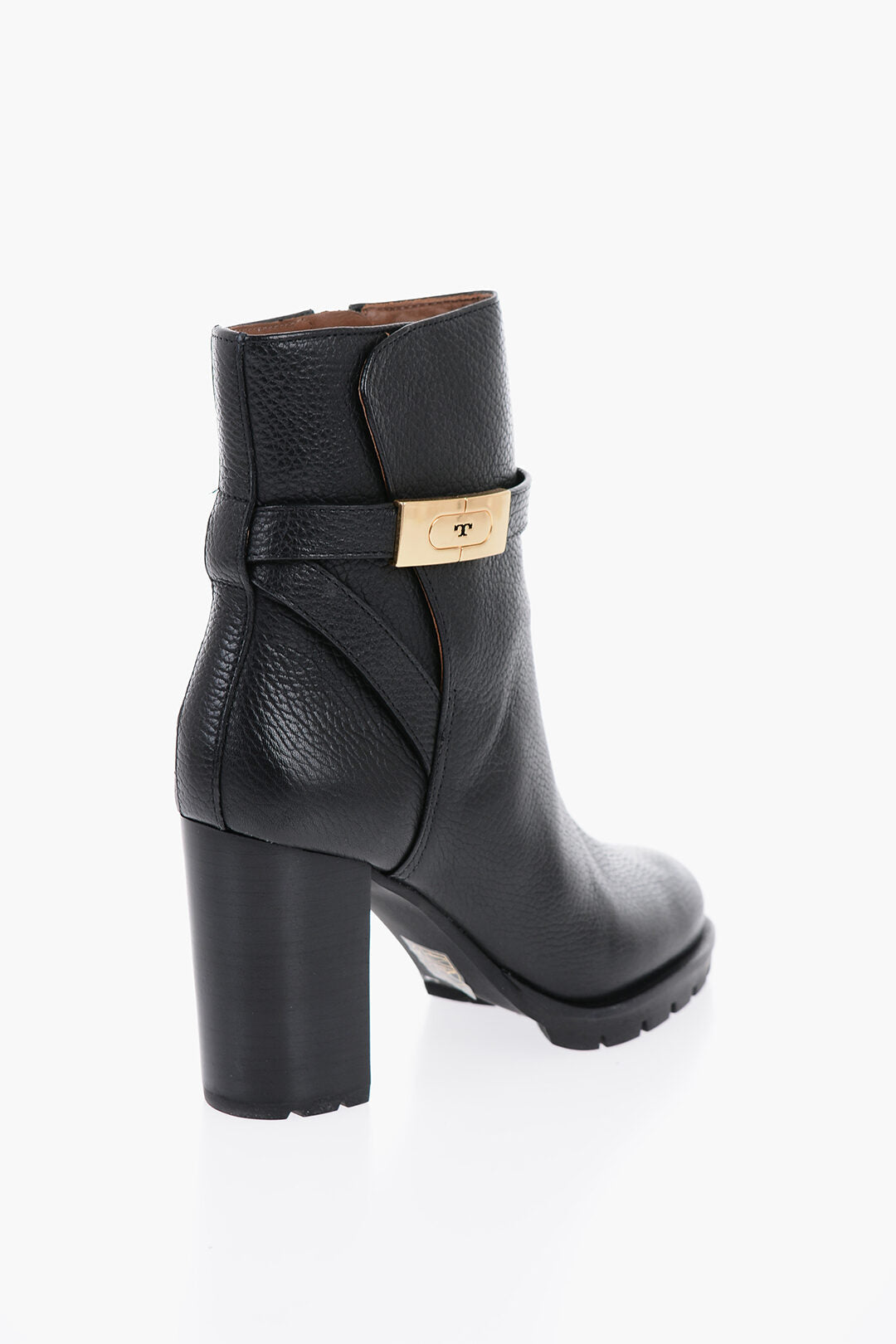 Tory Burch Textured Leather Ankle Boots with Strap