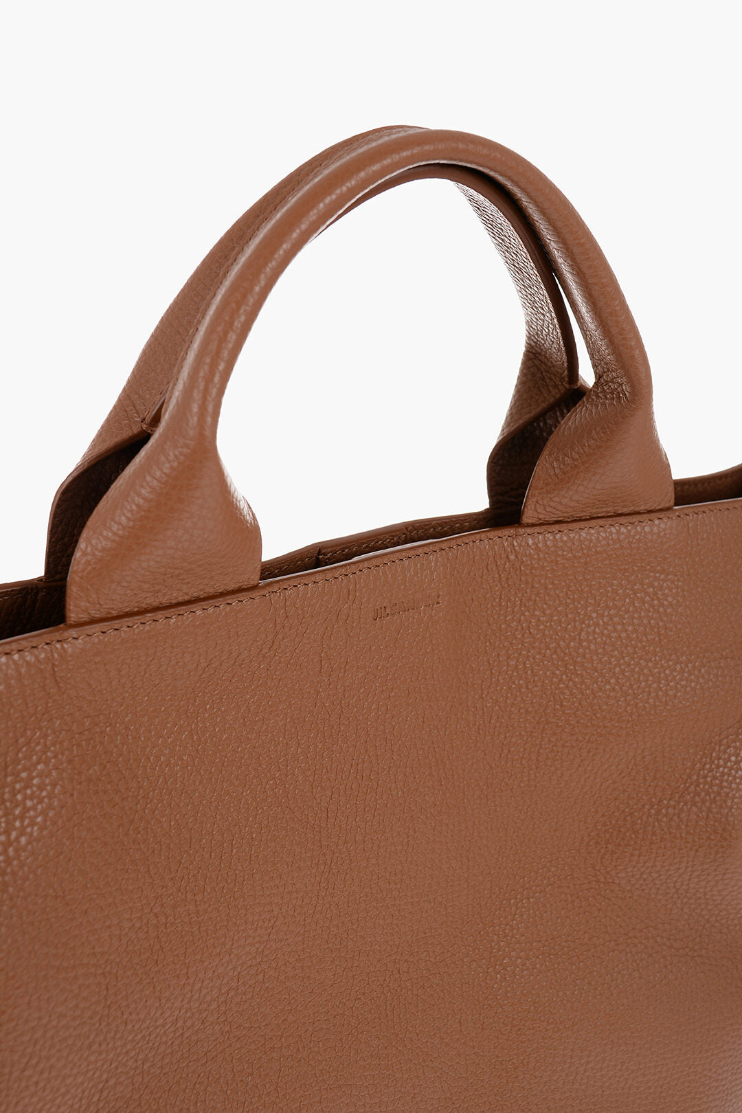 Jil Sander Textured Leather Tote Bag with Tape Shoulder Strap